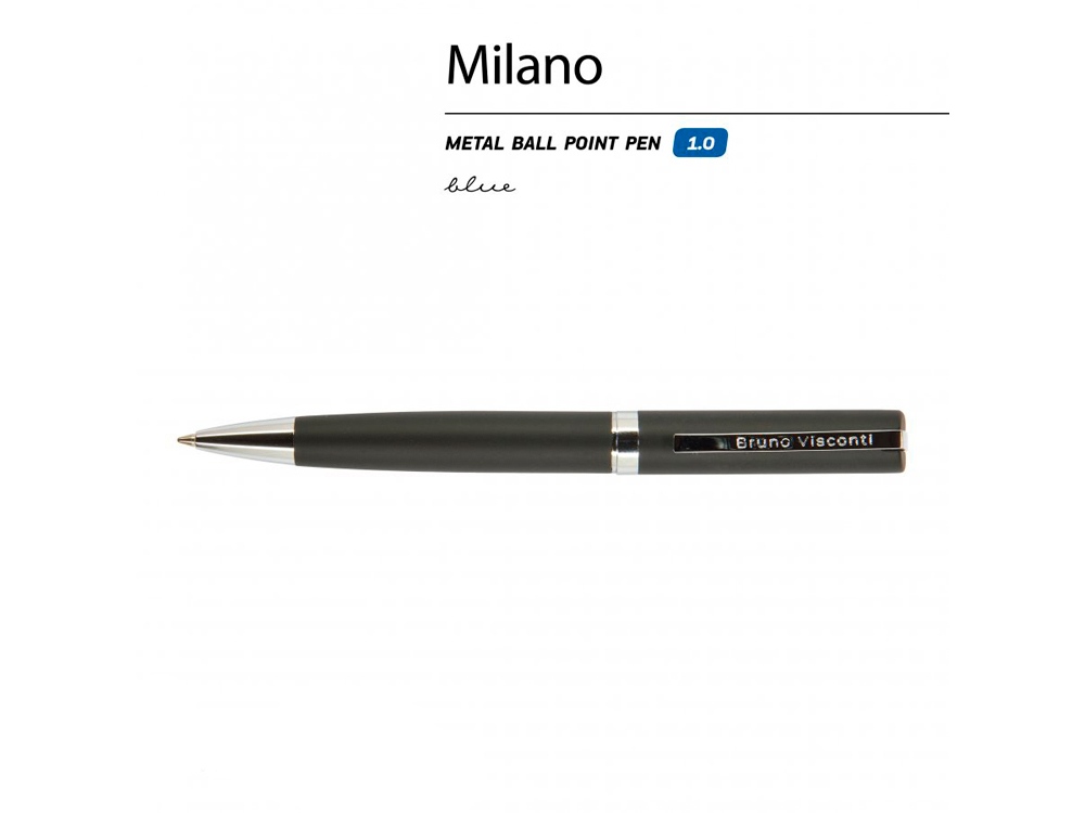 Ручка шариковая автоматическая BrunoVisconti® MILANO цвет корпуса черный, 1 мм