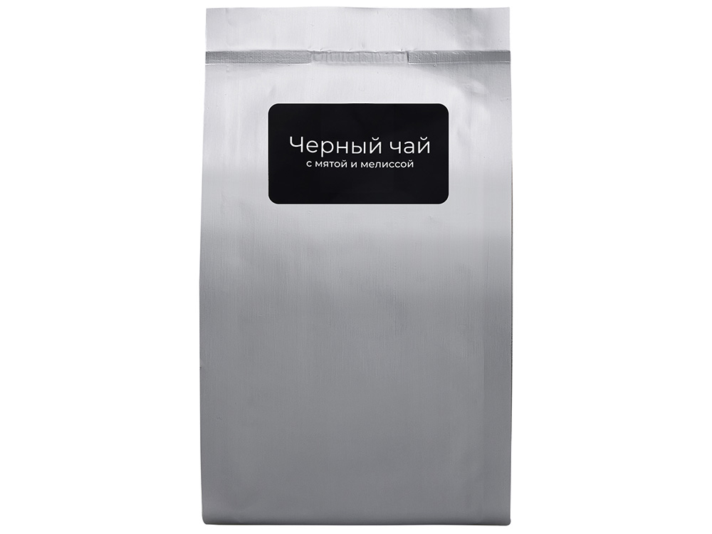 Чай черный с мятой и мелиссой, 50 г, серия Herbalis, серебристый
