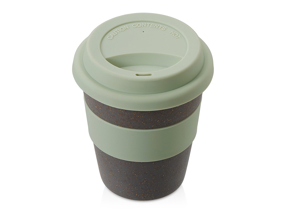 Стакан с силиконовой крышкой Cafe, olive, оливковый, серый
