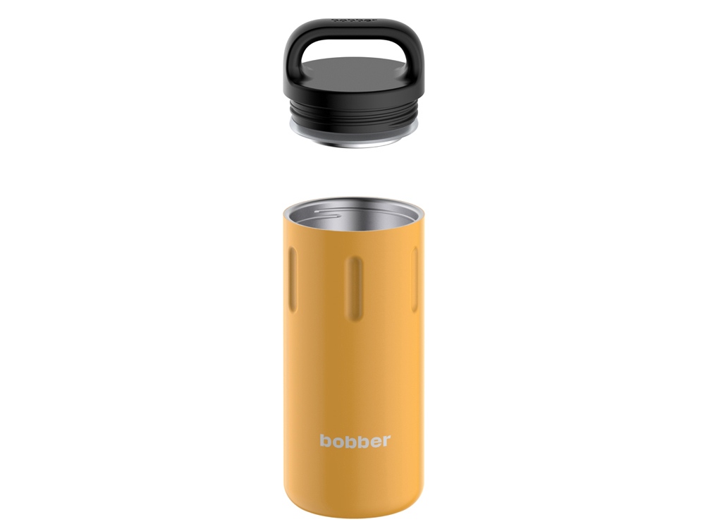 Вакуумный термос с керамическим покрытием бытовой, тм bobber, 590 мл. Артикул Bottle-590 Ginger Tonic (имбирный тоник), оранжевый