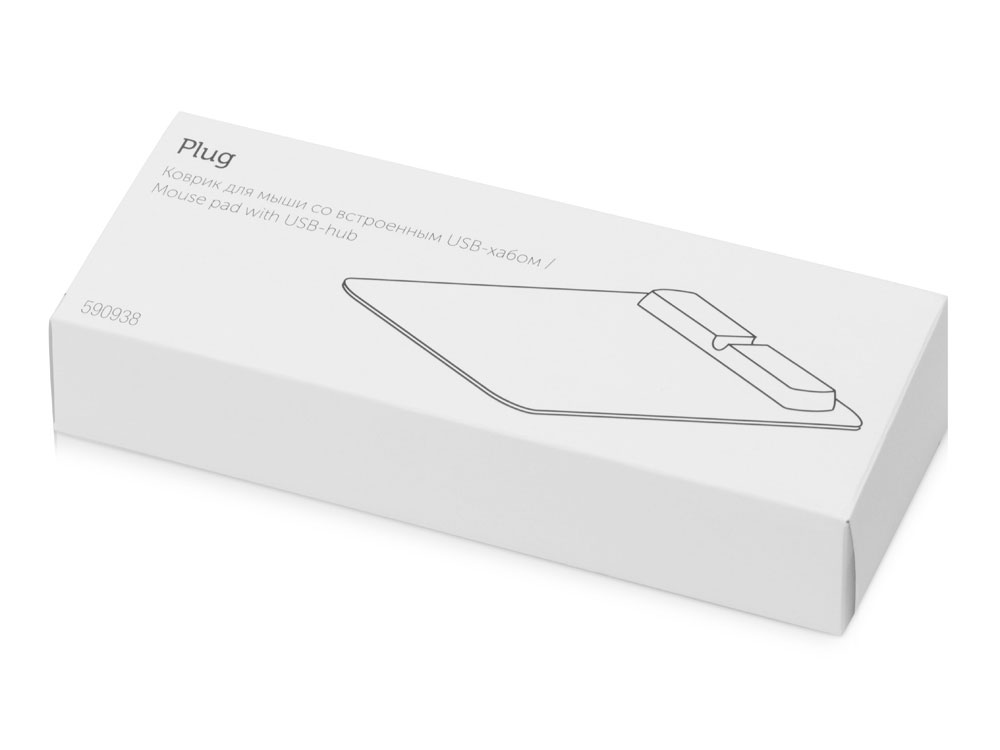 Коврик для мыши со встроенным USB-хабом Plug (черный)