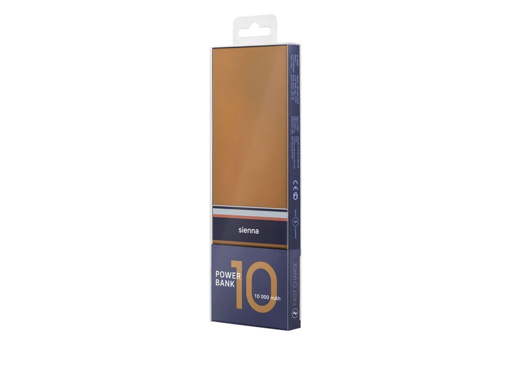 Внешний аккумулятор Rombica NEO ARIA Sienna, 10000мАч, Soft-touch, PD, QCharge, Type-C, охра/синий, светло-коричневый, синий