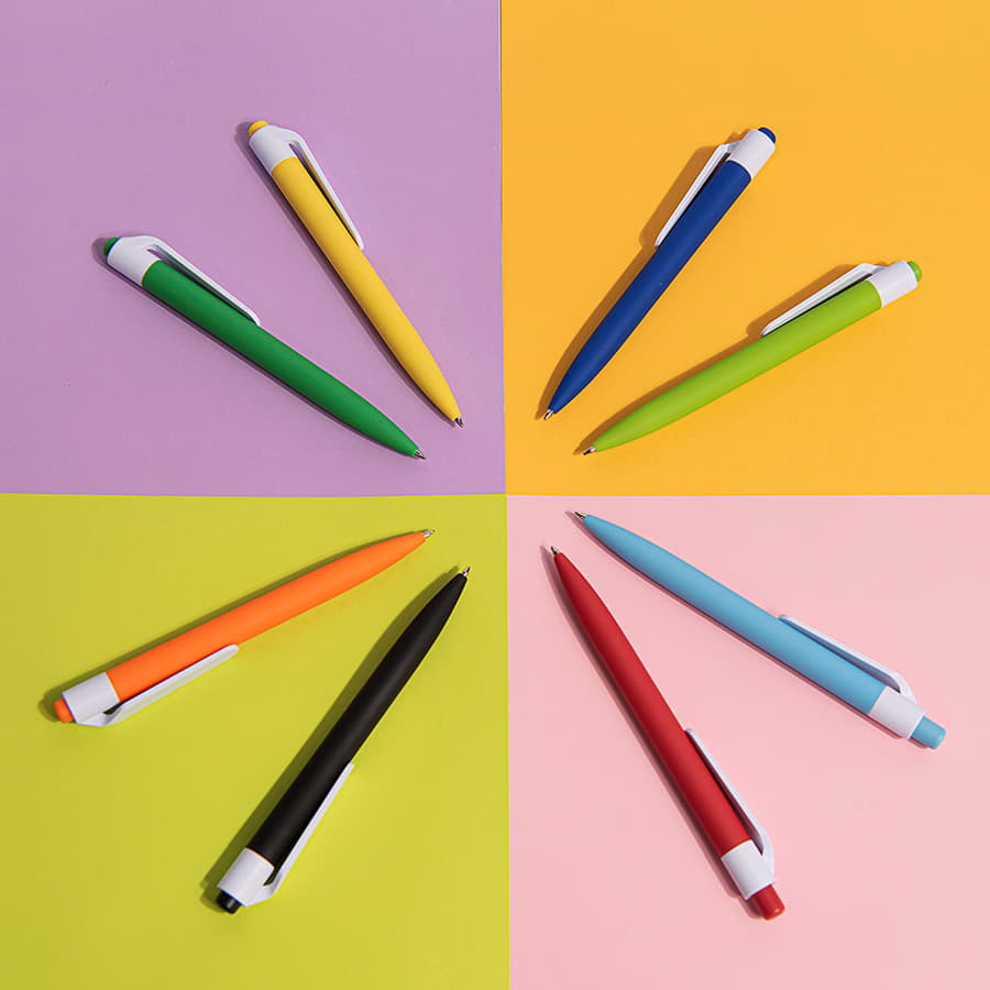 Ручка шариковая N16 soft touch, черный, пластик, цвет чернил синий
