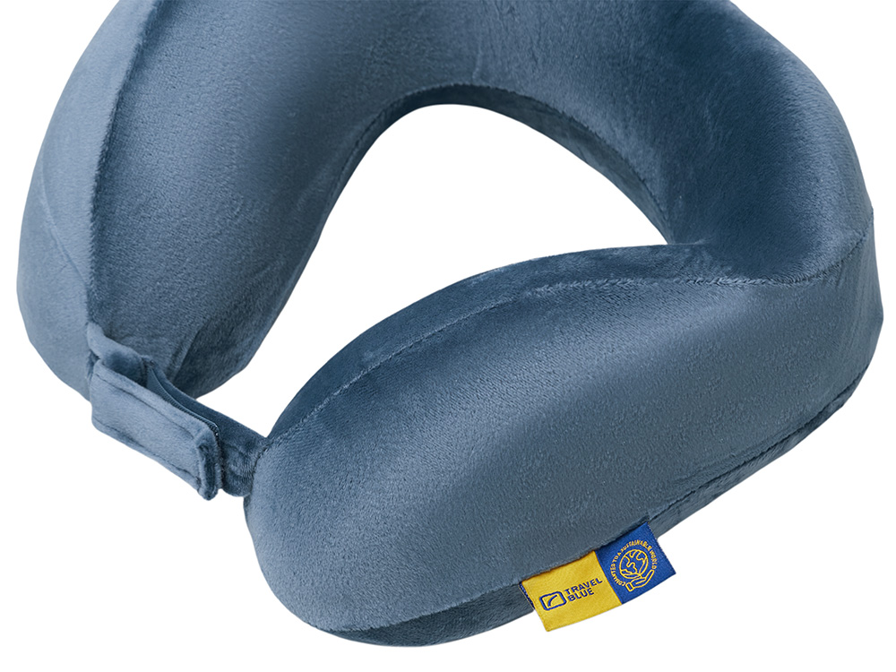 Подушка для путешествий с эффектом памяти Travel Blue Tranquility Pillow, увеличенная (212), цвет синий, серый