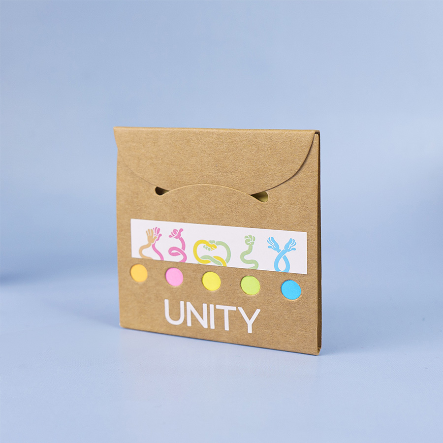 Набор стикеров с клеевым краем UNITY, 6 цв по 25шт, бежевый, бумага