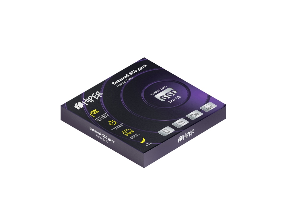Внешний SSD накопитель Honsu Z480 480GB USB3.1 Type-C, Z, Hiper, серебристый