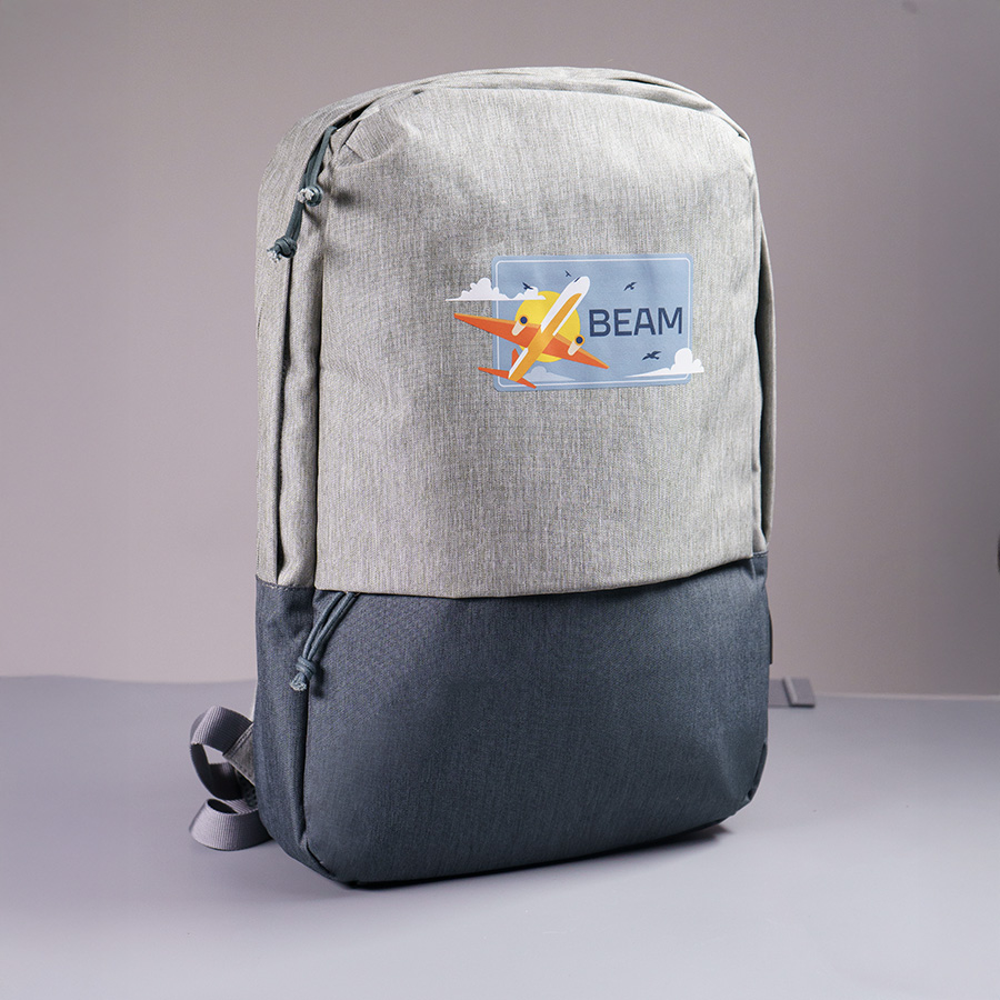 Рюкзак "Beam", серый/темно-серый, 44х30х10 см, ткань верха: 100% полиэстер подкладка: 100% полиэстер