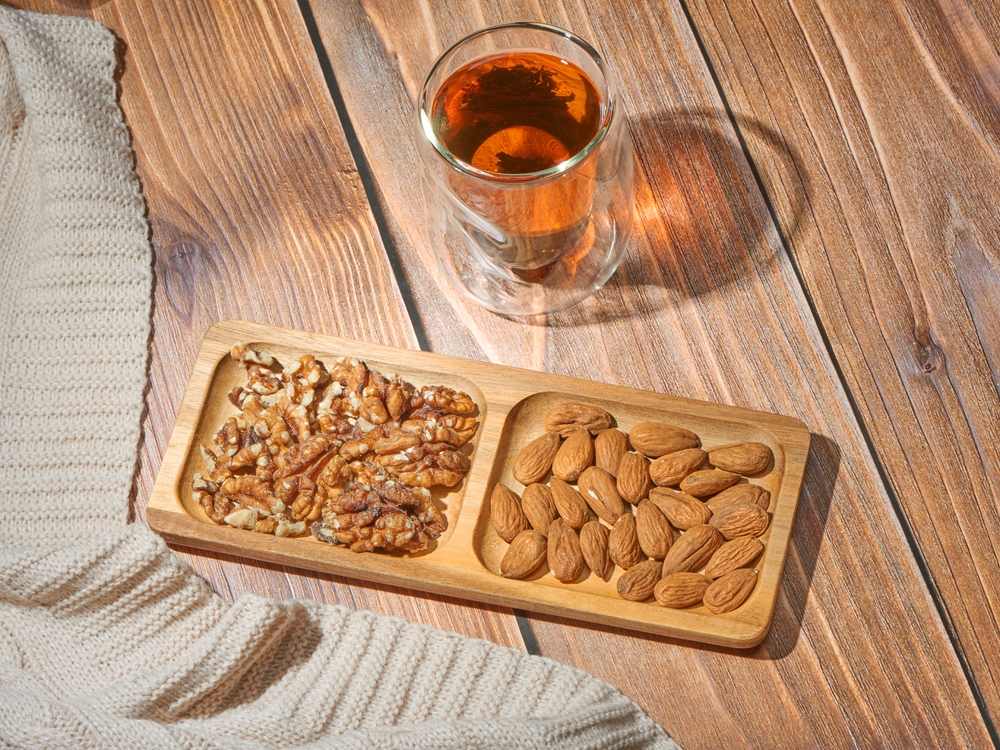 Менажница из акации с двумя секциями Almond (натуральный)