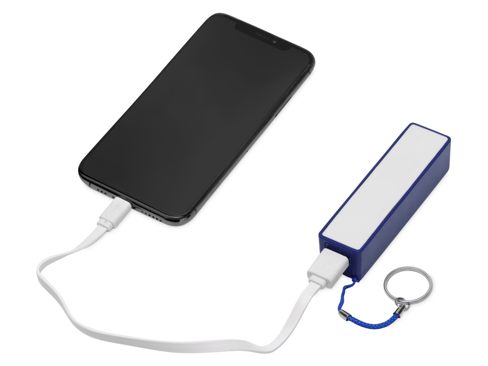 Портативное зарядное устройство Сатурн, 2200 mAh, синий, синий, белый