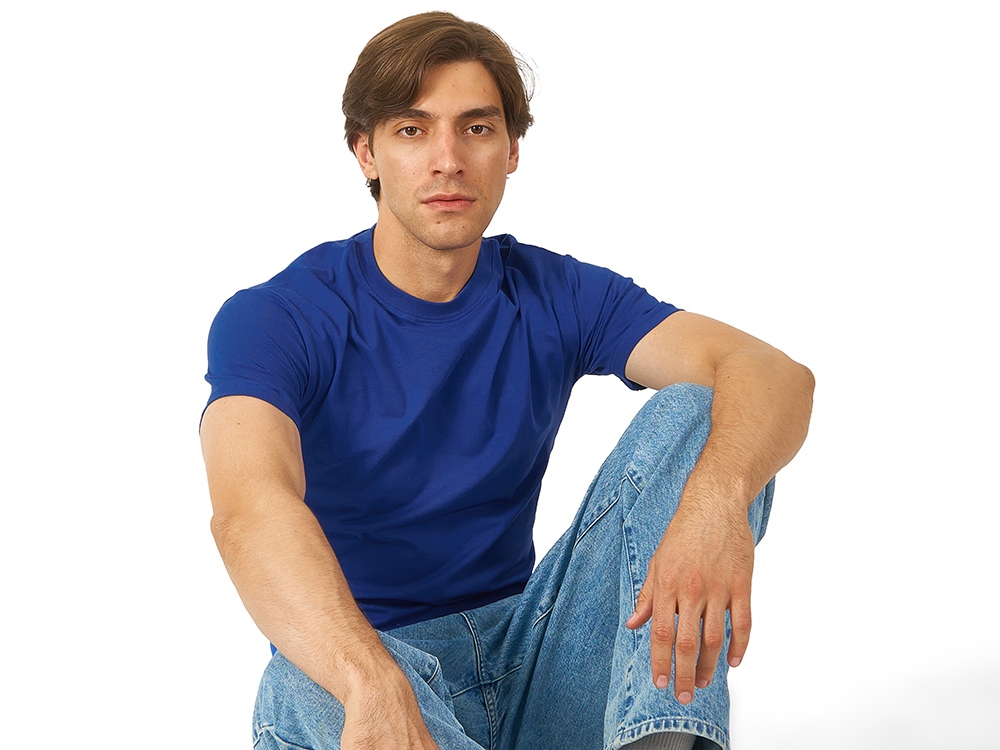 Футболка HD Fit короткий рукав с эластаном, классический синий, синий классический
