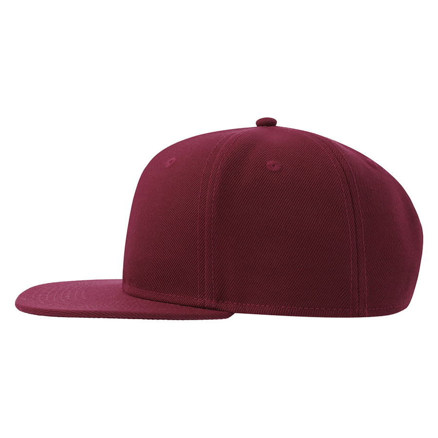Бейсболка "SNAP BACK-S", 6 клиньев, пластик. застежка, т.красный, 100% перераб. полиэстер, 300 гр/м2