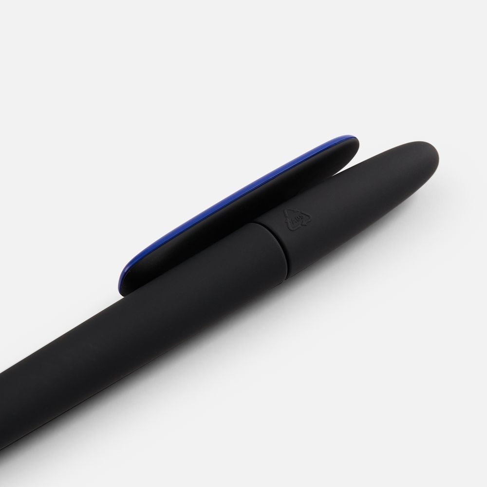 Ручка шариковая Prodir DS5 TRR-P Soft Touch, черная с синим