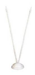 Подставка настольная под флажок 2-рожковая, пластик, белый