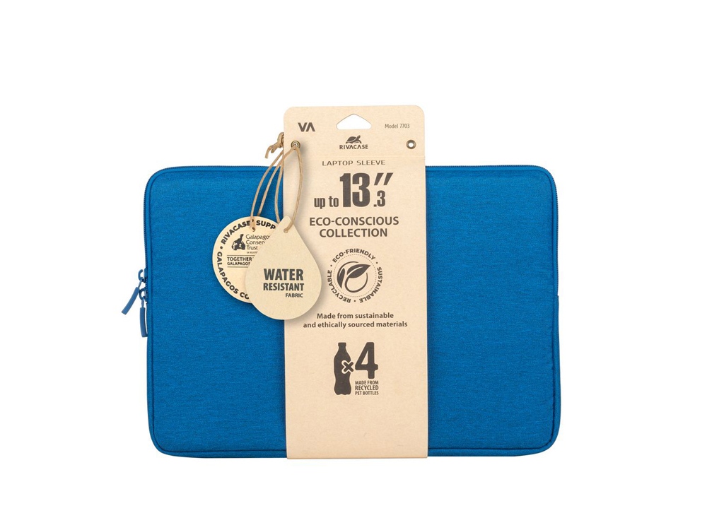 RIVACASE 7703 azure blue ECO чехол для ноутбука 13.3-14 / 12, синий