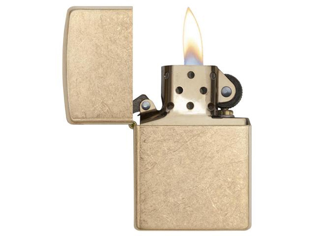 Зажигалка ZIPPO Armor™с покрытием Tumbled Brass, латунь/сталь, золотистая, матовая, 38x13x57 мм, золотистый