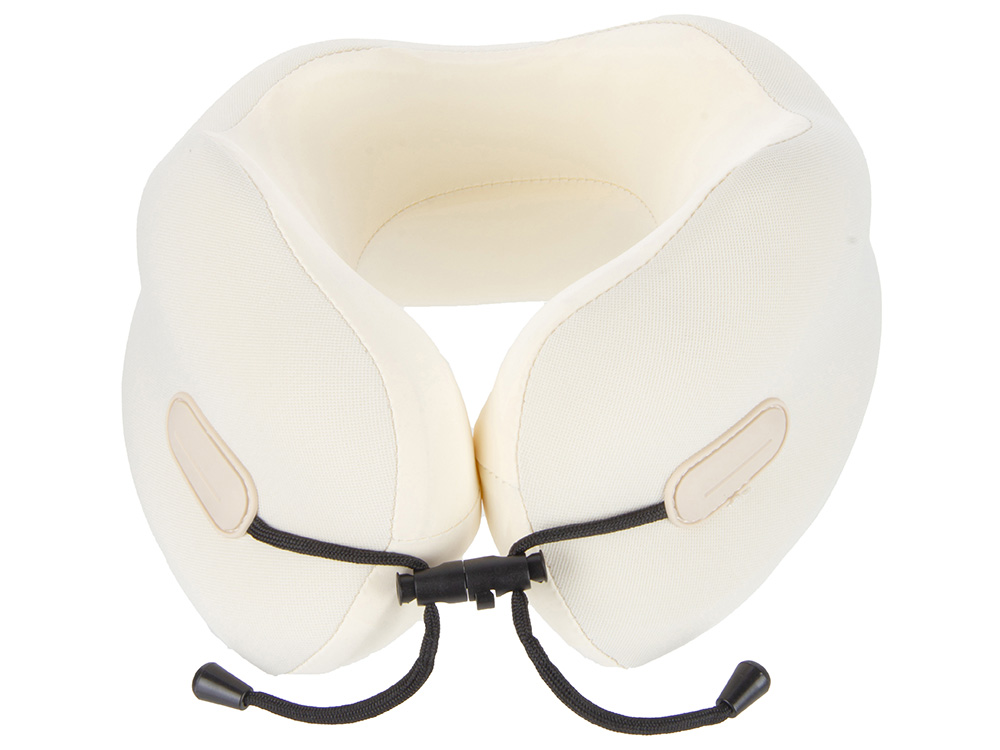 Подушка для путешествий с эффектом памяти Memo Pillow PRO M/L Thames Rice, молочный, серый