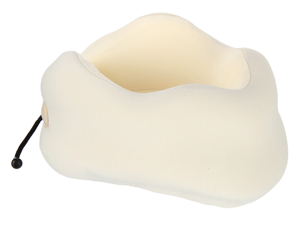 Подушка для путешествий с эффектом памяти Memo Pillow PRO M/L Thames Rice, молочный, серый