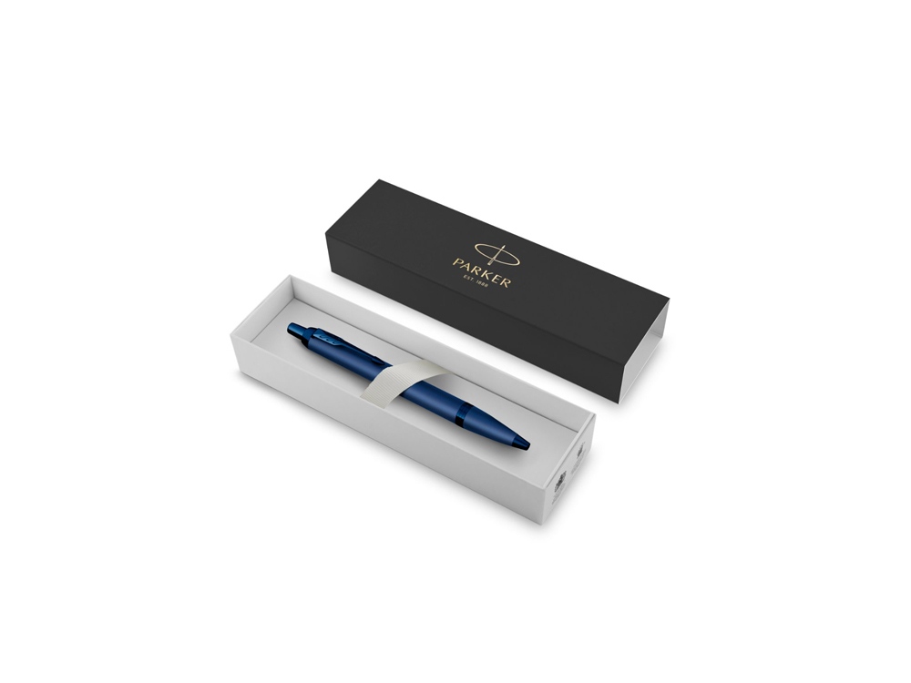 Шариковая ручка Parker IM Monochrome Blue, стержень:M, цвет чернил: blue, в подарочной упаковке., синий
