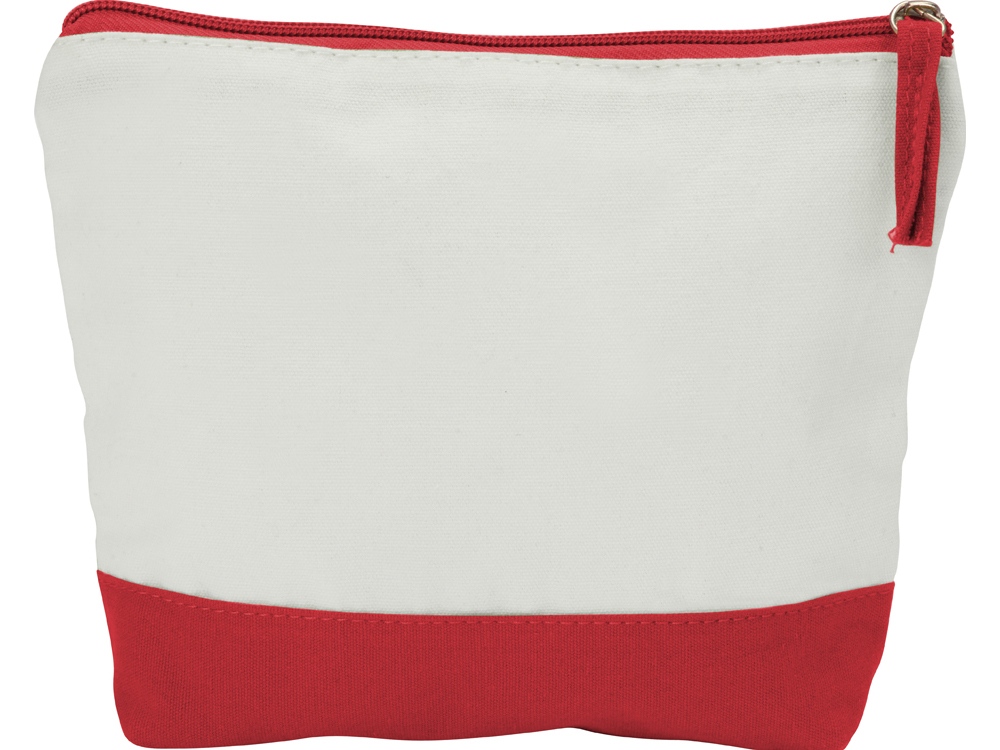 Косметичка хлопковая Cotton, красный, белый, красный