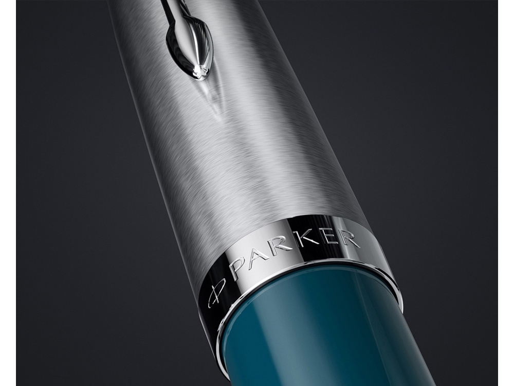 Шариковая ручка Parker 51 CORE TEAL BLUE CT, стержень: M, цвет чернил: black, в подарочной упаковке., бирюзовый, серебристый