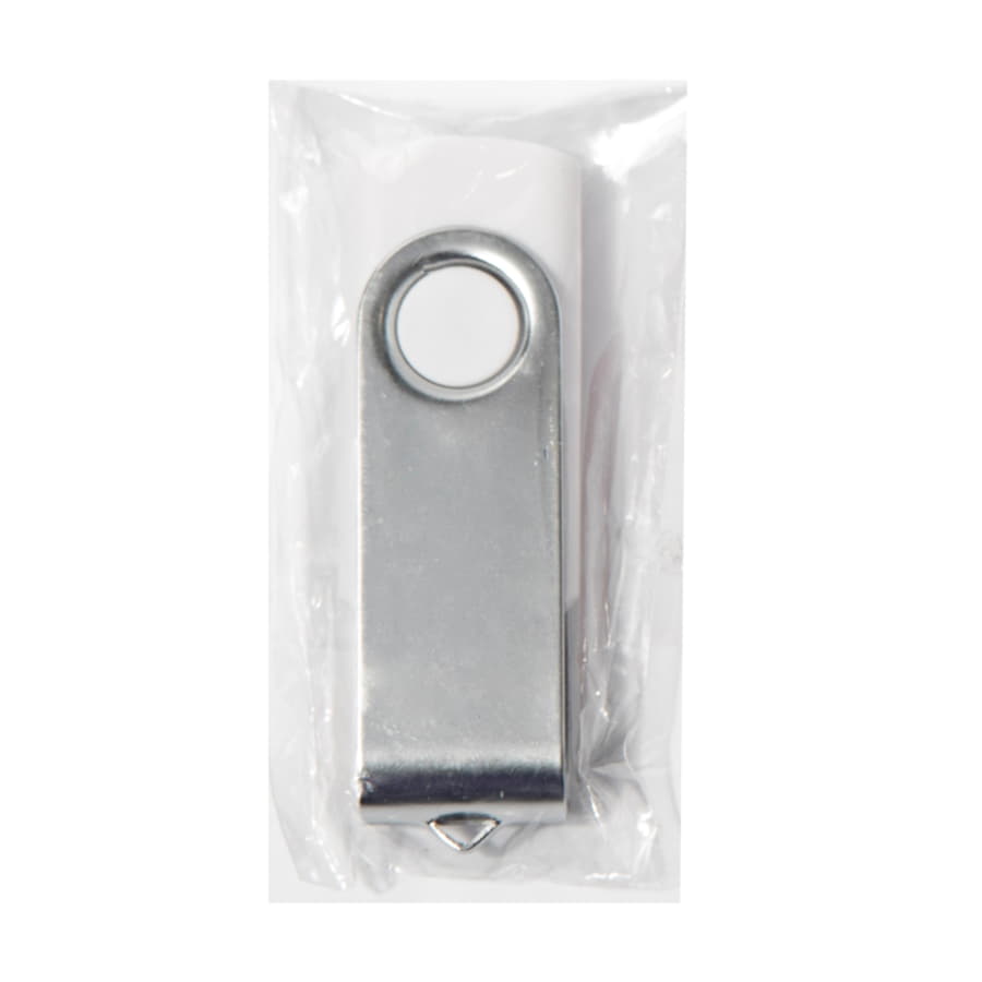USB flash-карта DOT (8Гб), белый, 5,8х2х1,1см,пластик металл