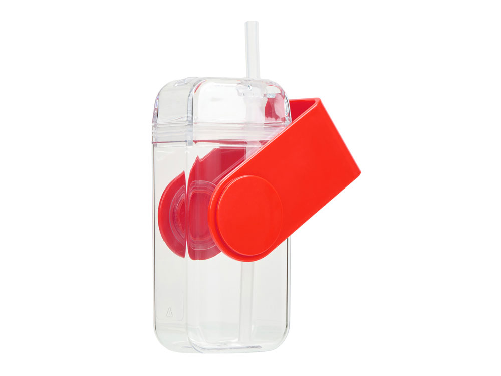 Бутылка для воды JUICY DRINK BOX, красный (Р), прозрачный, красный