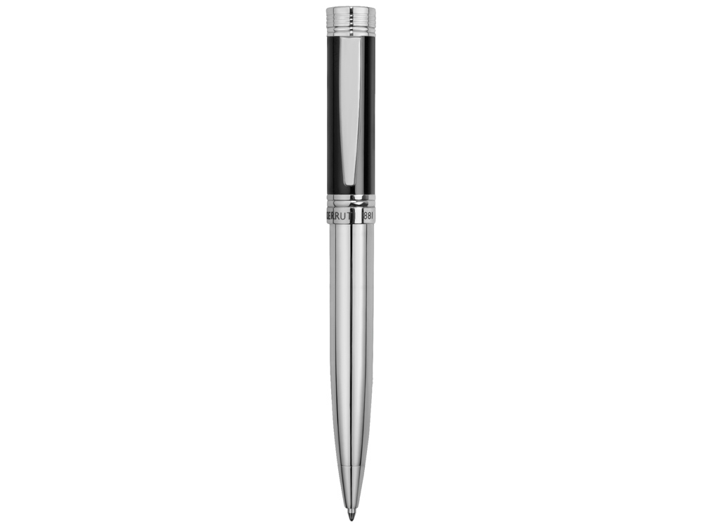 Шариковая авторучка Zoom Classic Black. Cerruti 1881, серебристый, черный