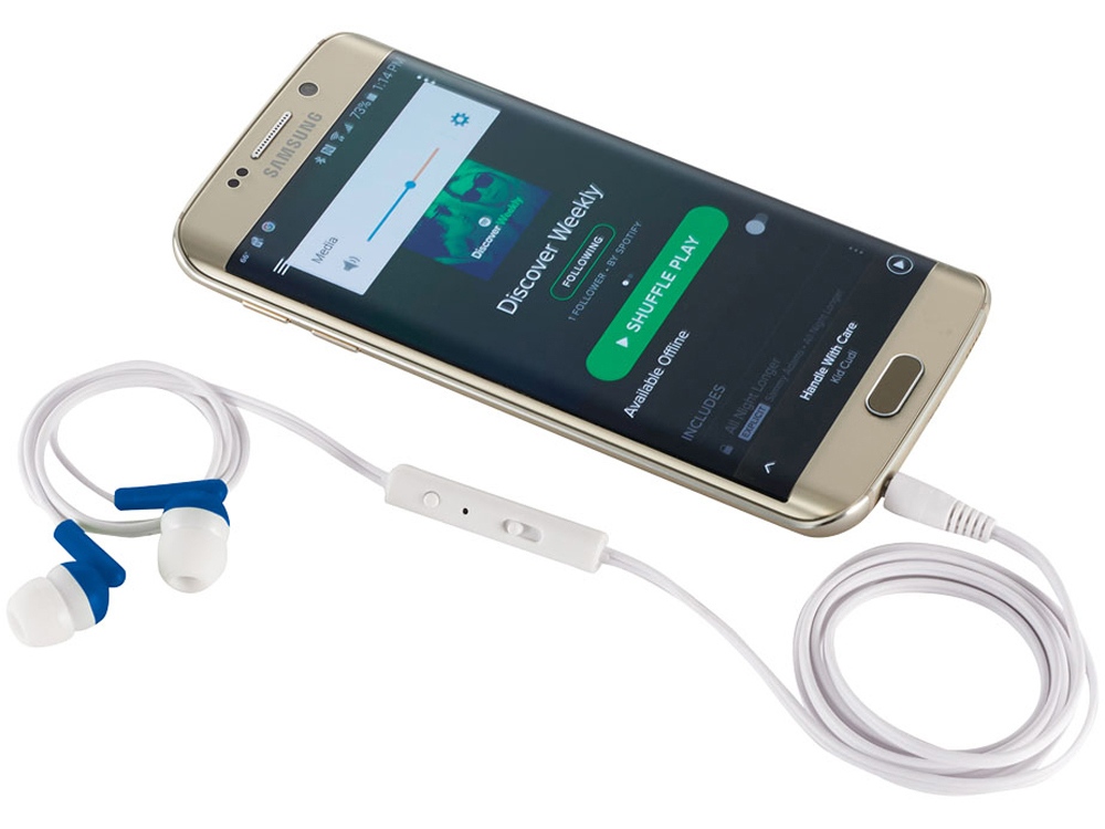 Наушники Earbuds, ярко-синий, ярко-синий, белый
