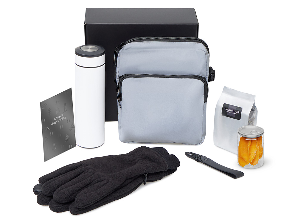 Подарочный набор Re:m. Step  с термосом, перчатками и сумкой, белый