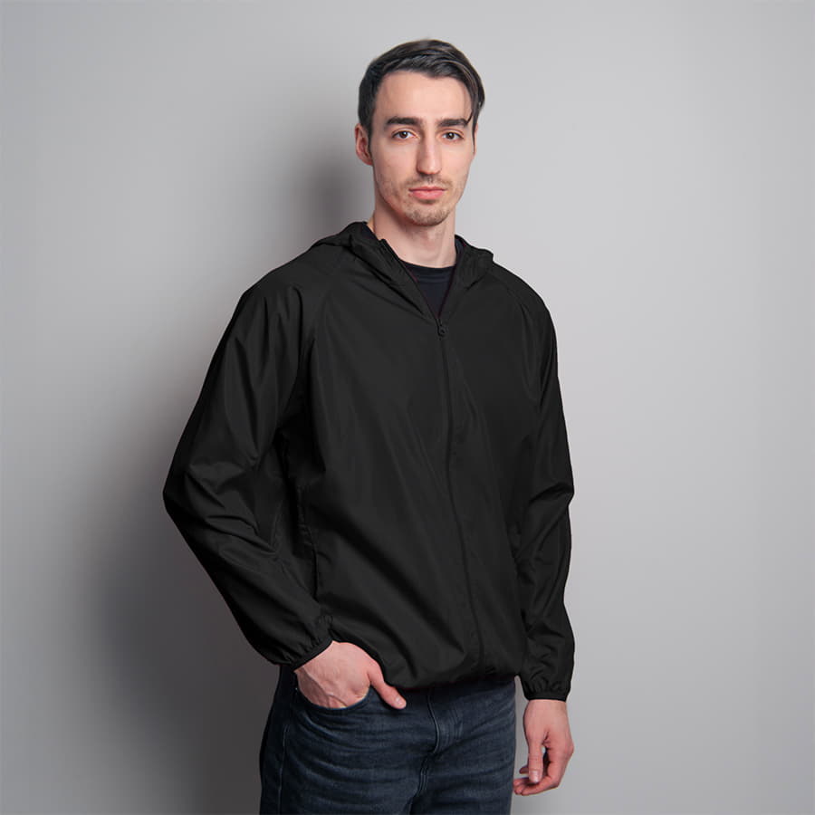 Ветровка мужская COLIN, черный, 100% полиэстер, плотность 280Т.