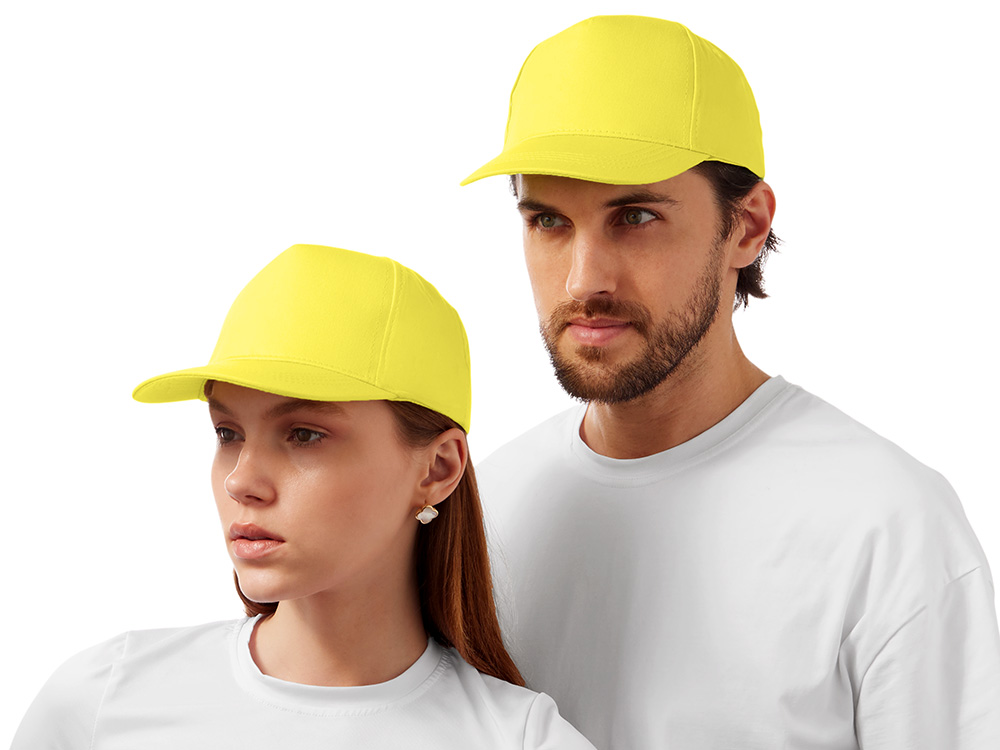 Бейсболка Мемфис 230 5-панельная, yellow, желтый
