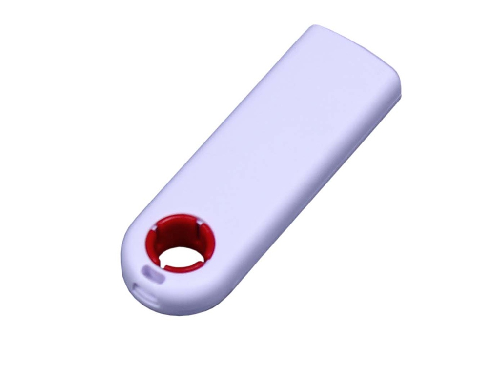 USB-флешка промо на 64 Гб прямоугольной формы, выдвижной механизм, красный, белый, красный