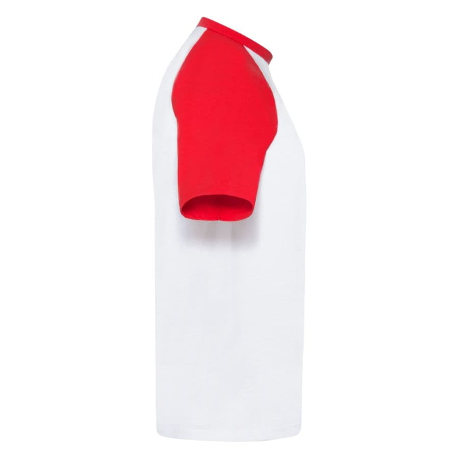 Футболка "Short Sleeve Baseball T", белый с красным, 100% х/б, 160 г/м2