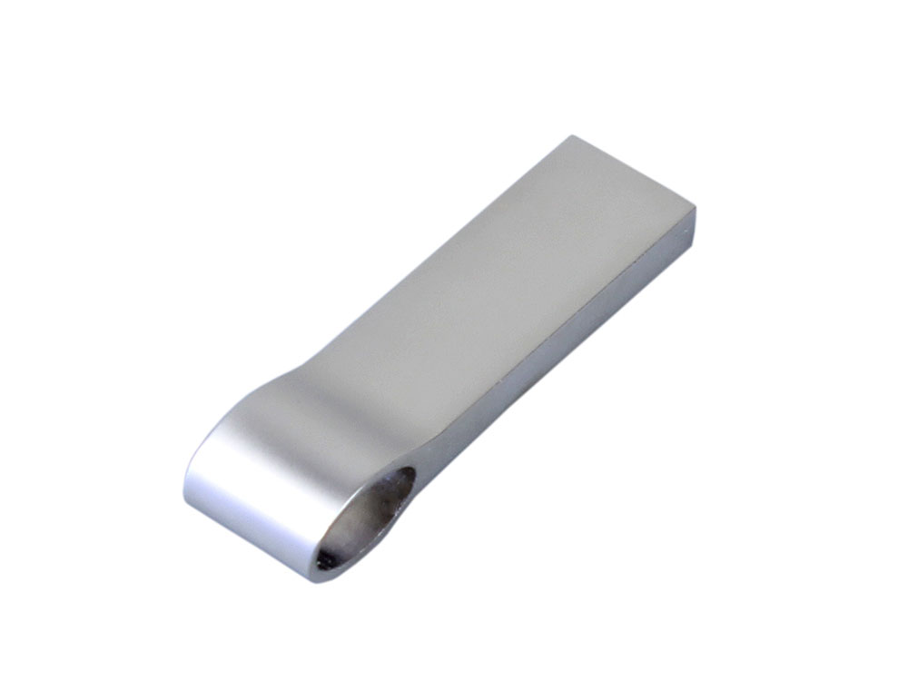 USB 2.0-флешка на 8 Гб с мини чипом, компактный дизайн, боковое отверстие для цепочки, серебристый