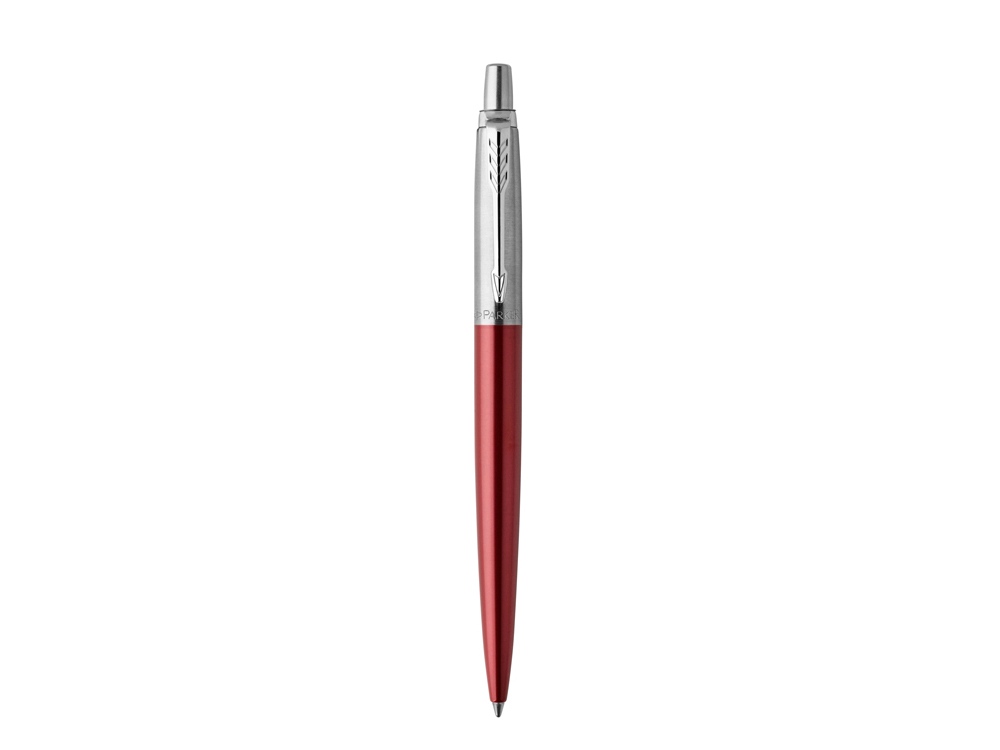 Шариковая ручка Parker Jotter Essential, Kensington Red CT, стержень: M, цвет чернил : blue или blac, красный, серебристый