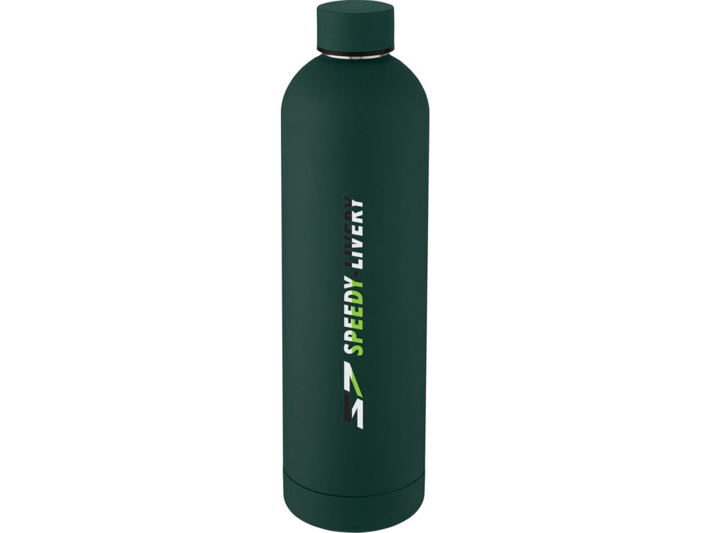 Spring Медная спортивная бутылка объемом 1 л с вакуумной изоляцией , green flash, темно-зеленый