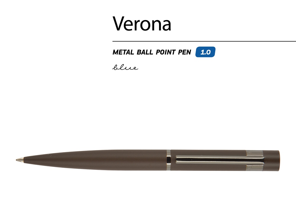 Ручка шариковая автоматическая BrunoVisconti VERONA цвет корпуса коричневый, soft-touch, 1 мм, синяя