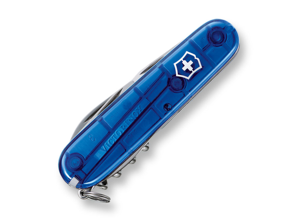 Нож перочинный VICTORINOX Spartan, 91 мм, 12 функций, полупрозрачный синий, синий прозрачный