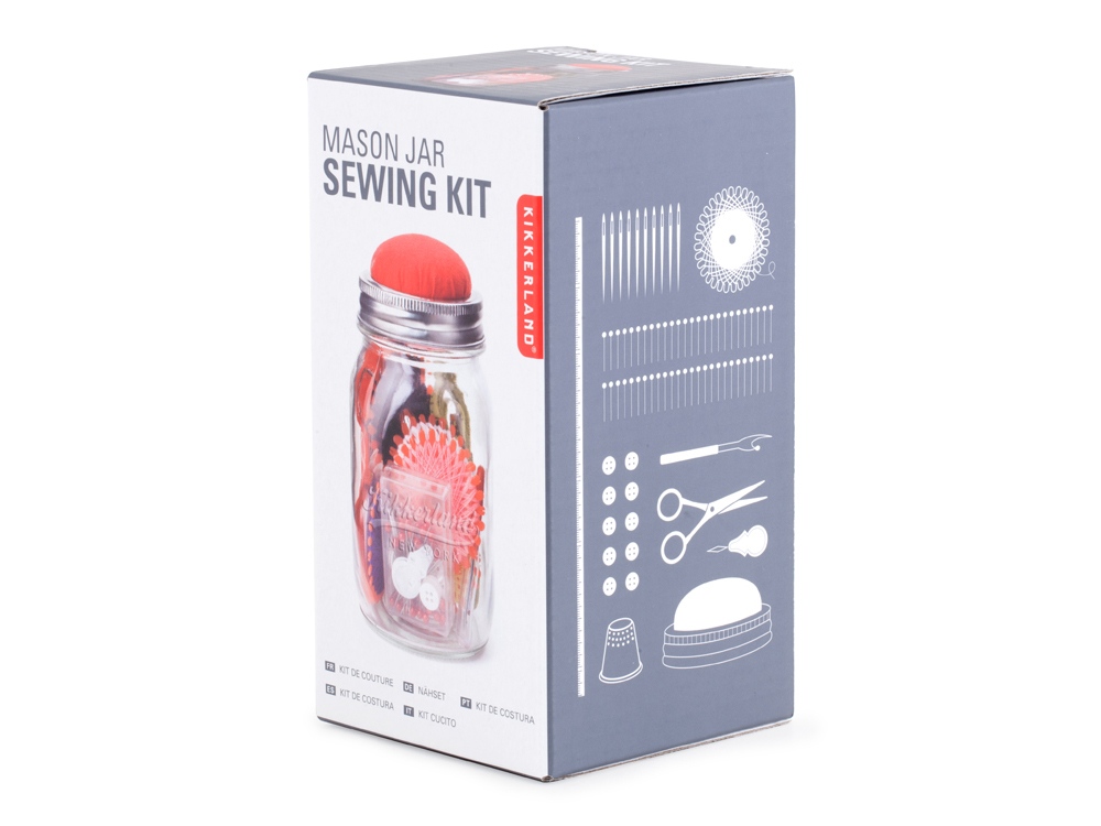 Швейный набор в банке Sewing Kit (прозрачный, разноцветный)