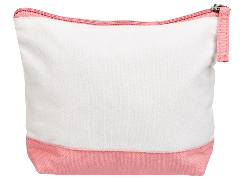 Косметичка хлопковая Cotton, белый/пыльно-розовый, белый, розовый