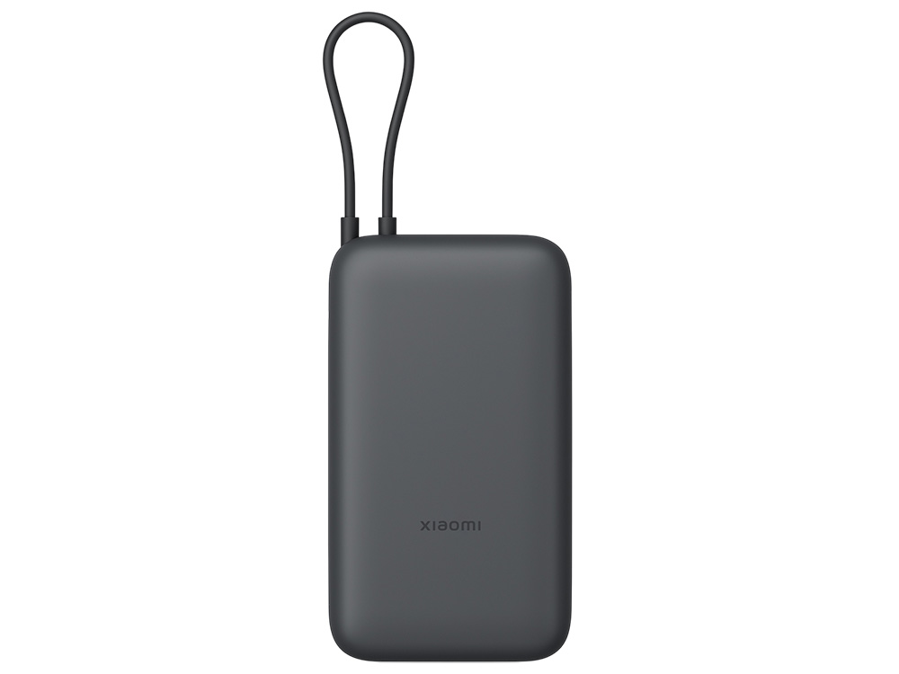 Внешний аккумулятор с встроенным кабелем Xiaomi Power Bank 20000mAh (Integrated Cable) GL Dark Gray, темно-серый