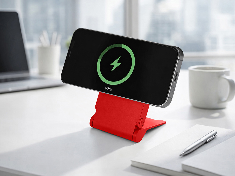 Внешний магнитный аккумулятор MagnIQ, красный, 5000 mAh