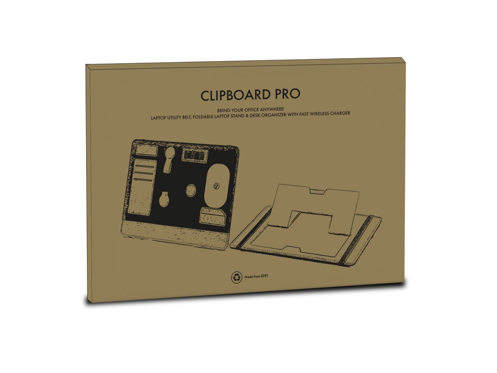 Складная подставка для ноутбука и органайзер для аксессуаров Clipboard Pro (серый)