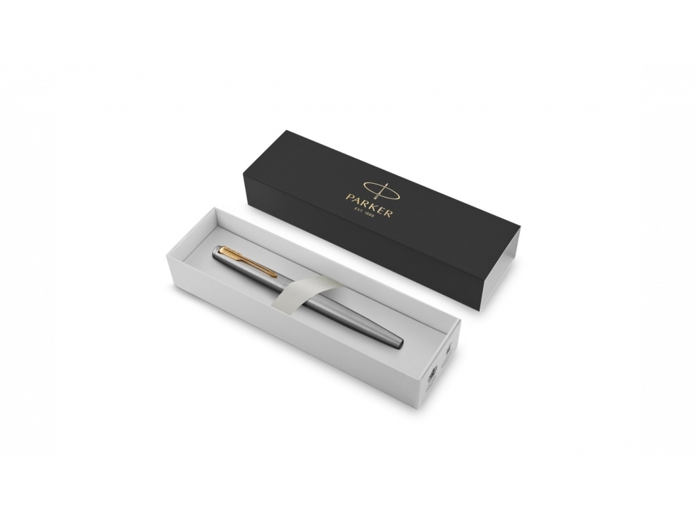 Перьевая ручка Parker Jotter Stainless Steel GT, Mblue, серебристый
