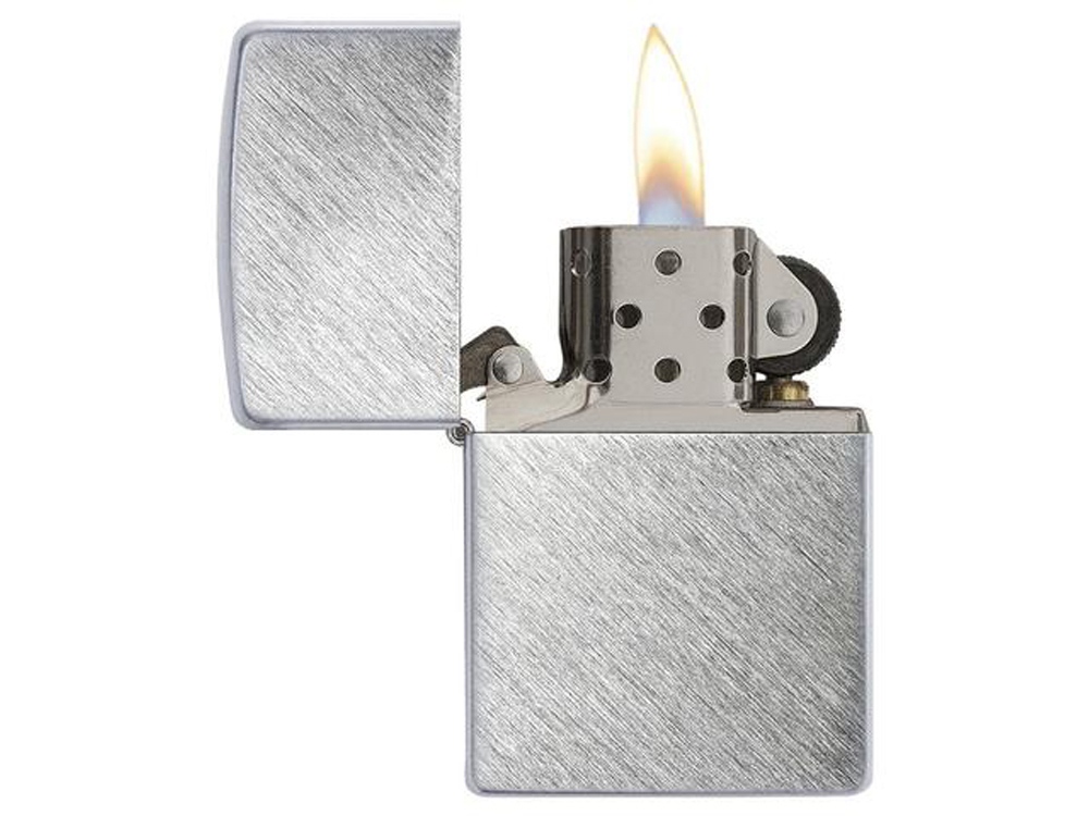 Зажигалка ZIPPO с покрытием Herringbone Sweep, латунь/сталь, серебристая, матовая, 38x13x57 мм, серебристый