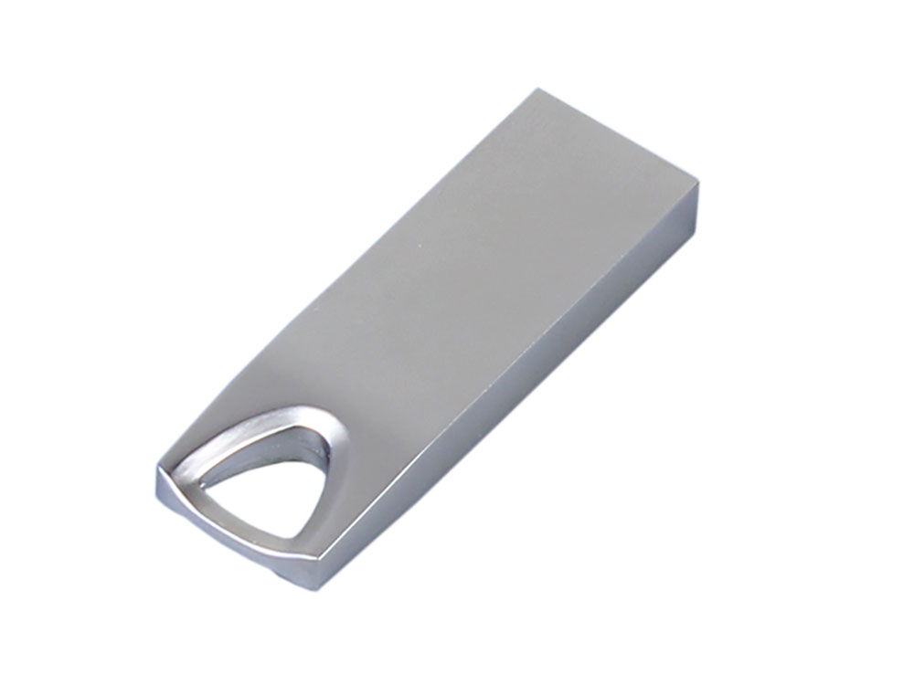 USB 3.0-флешка на 128 Гб с мини чипом, компактный дизайн, стильное отверстие для цепочки, серебристый