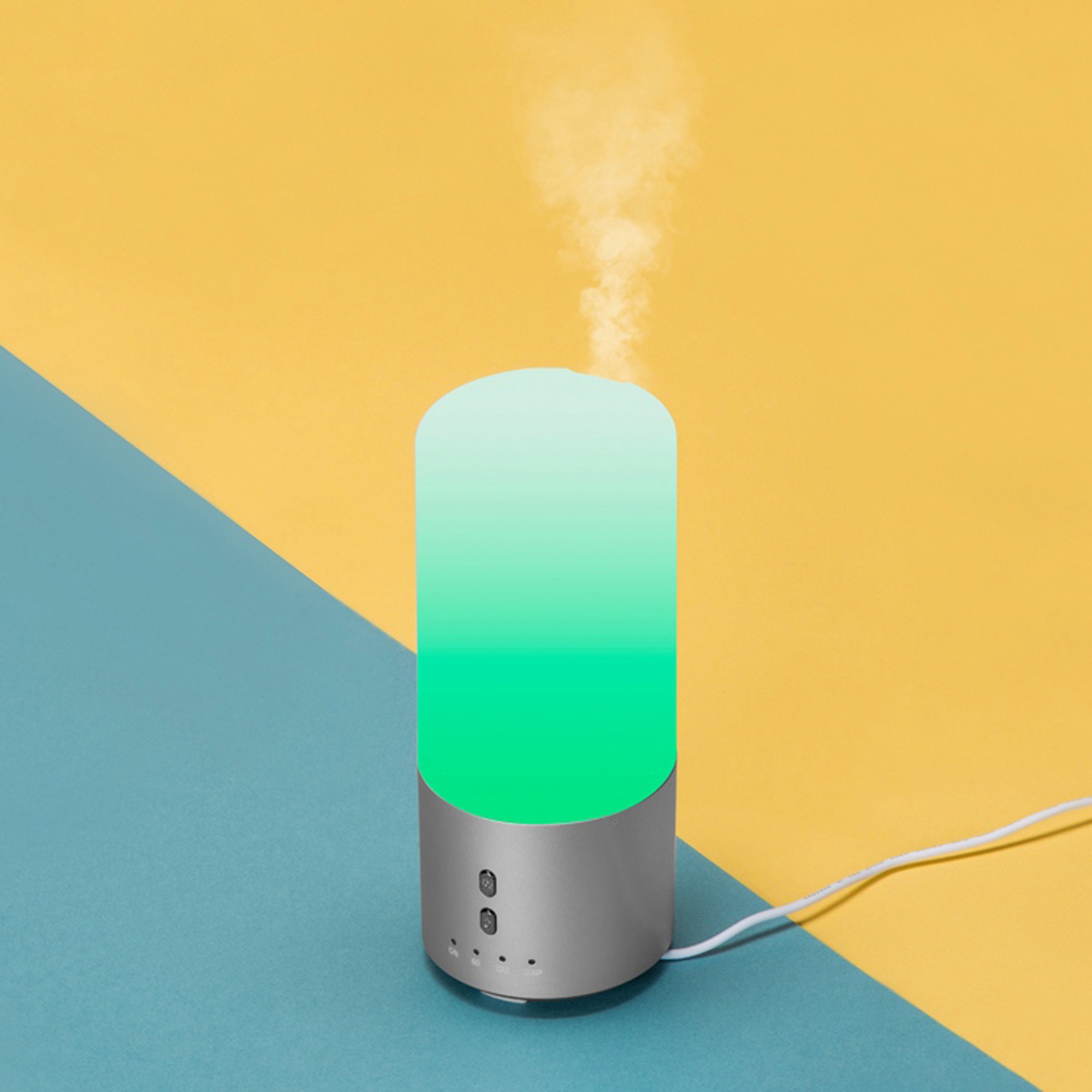 Увлажнитель воздуха с подсветкой Breathe, белый/серебристый