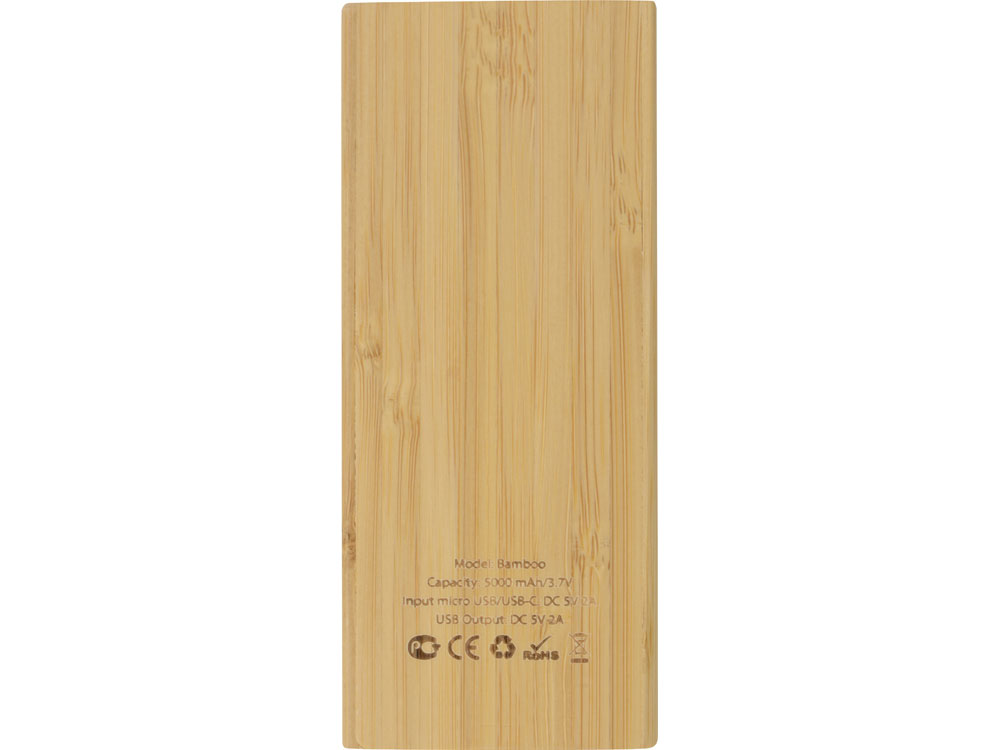Внешний аккумулятор из бамбука Bamboo, 5000 mAh (натуральный)
