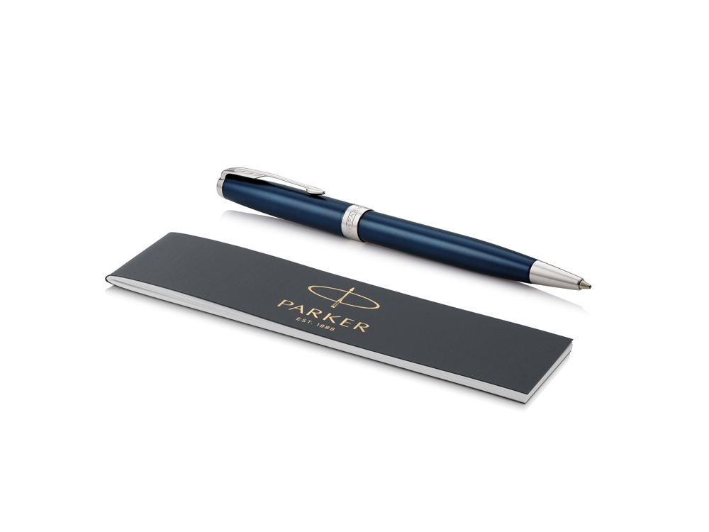Ручка шариковая Parker Sonnet Core Subtle Blue CT, синий/серебристый, синий, серебристый