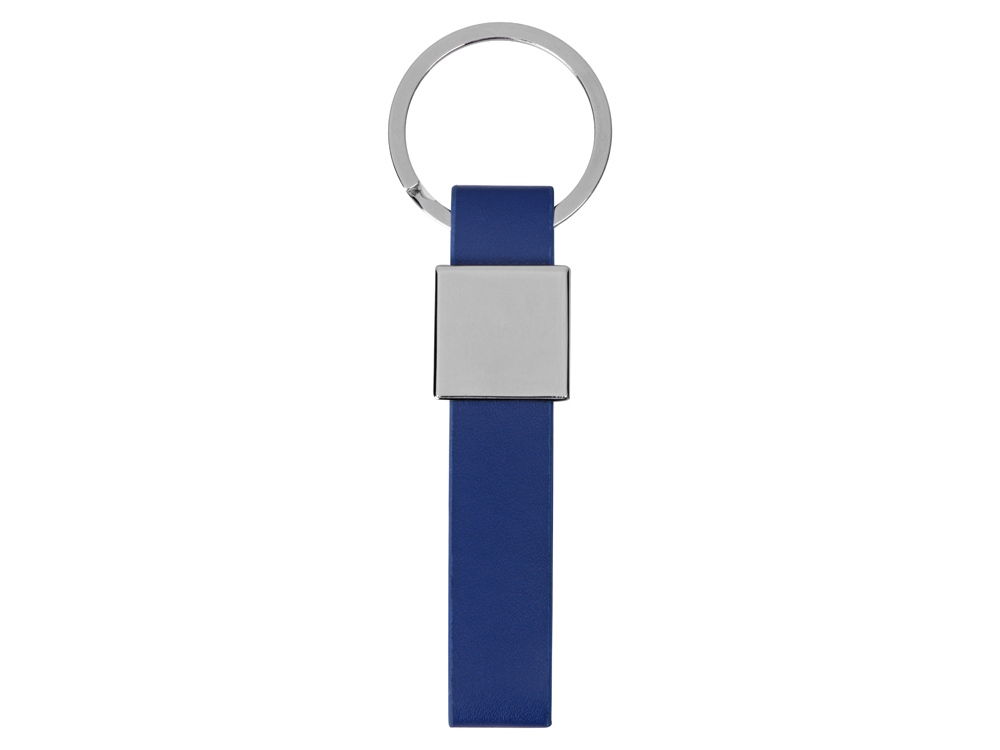 Брелок из металла и иск.кожи Strap, серебристый/темно-синий, серебристый, темно-синий